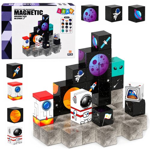  Set of Magnetic Blocks Cubes Cubes Pixels 3D Space 50 pcs. Cene