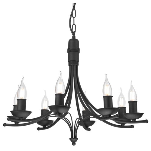  Luster na lancu LUCY 8xE14/60W/230V crna Slike
