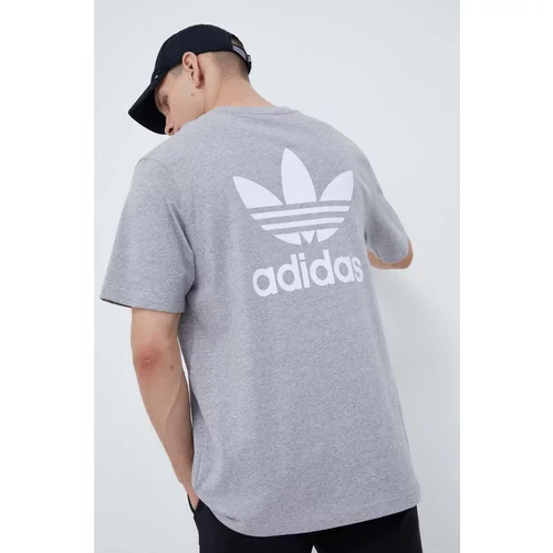 Adidas Bombažna kratka majica siva barva