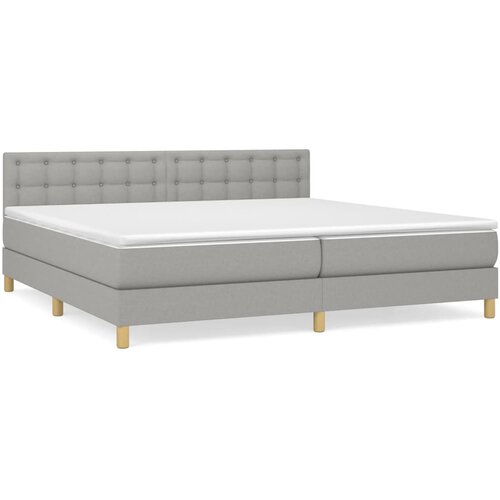 Maison Chic Box spring postelja - Vzmetna postelja z vzmetnico svetlo siva 200x200 cm blago SL19430, (21893496) Cene