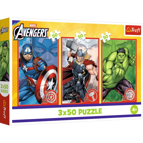 Puzzle 3x50 - Your hero / Disney Marvel The Avengers Trefl 34891 Slike