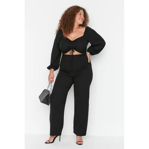 Trendyol Curve Black Cut Out Detailed Woven Overalls