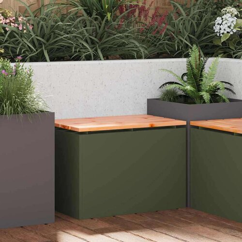vidaXL Vrtna klupa Maslinovo zelena 60 x 40 x 43 cm Čelik Cene