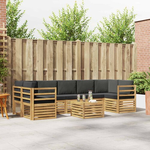  Set vanjskih sofa s jastukom 8 pcs Bijela i antracit Poliester Cijene