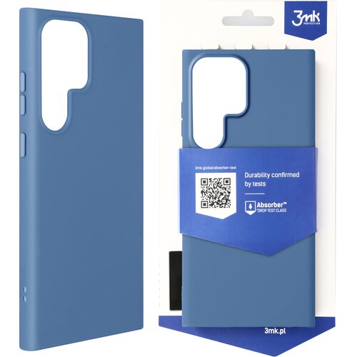 3mk Samsung Galaxy S23 Ultra Fleksibilen ovitek, mehak na dotik, odporen na udarce 1,25 m, mat ovitek - mat modra, (20714587) Slike