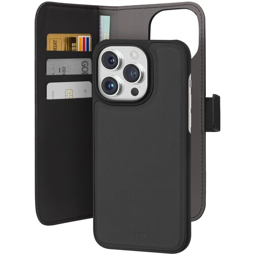 Puro OVITEK IZ EKO USNJA 2V1 DENARNICA SNEMLJIV ZA MAGSAFE ZA IPHONE 15 PRO ČRN, (21897942) Cene