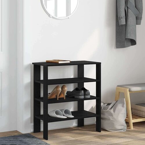 VidaXL stalak za cipele crni 61x32x70 cm od konstruiranog drva Slike