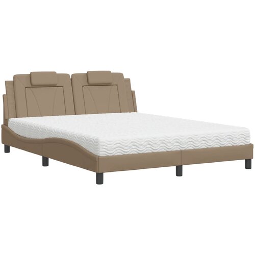 vidaXL Krevet s madracem cappuccino 160x200 cm od umjetne kože Cijene