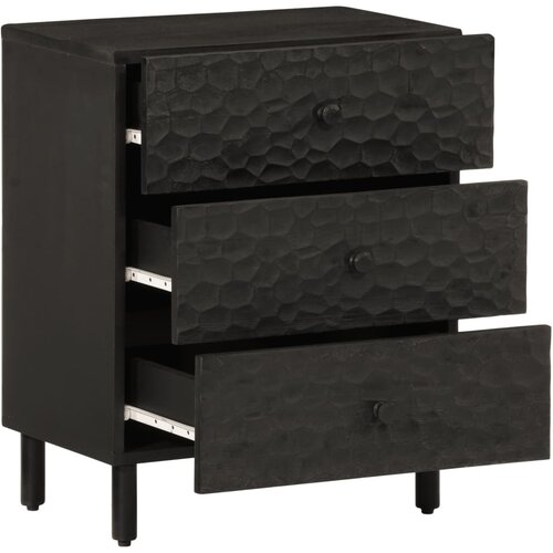 Maison Chic Nočna omarica - Nočna miza črna 50x33x60 cm trden mangov les, (21688007) Slike