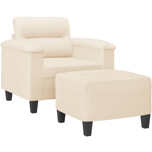  Fotelja s tabureom bež 60 cm od mikrovlakana Slike