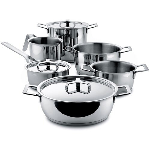 Alessi set posoda pots and pans, 9.delni, indukcija, inox Slike
