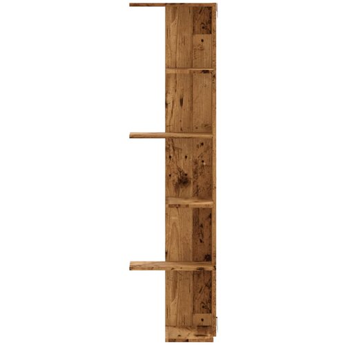  Kutna zidna polica boja drva 36,5x36,5x140 cm konstruirano drvo Slike