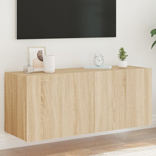 vidaXL Zidni TV ormarić s LED svjetlima boja hrasta 100 x 35 x 41 cm Cene