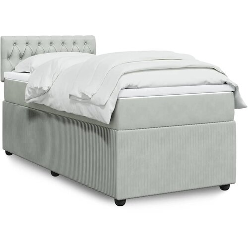  Box spring krevet s madracem svjetlosivi 90x190 cm bar&scaron;unasti Cijene