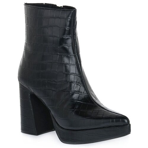 Jeffrey Campbell Nizki škornji DORMANT BLACK CROCO Črna Cene