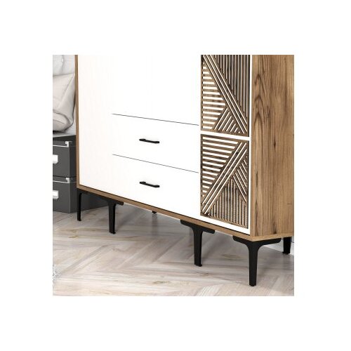 Hanah home kumsal stp - walnut, white walnutwhite wardrobe Cene