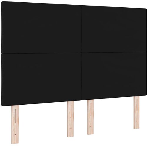  LED glava kreveta Crna 160 cm tkanina Slike