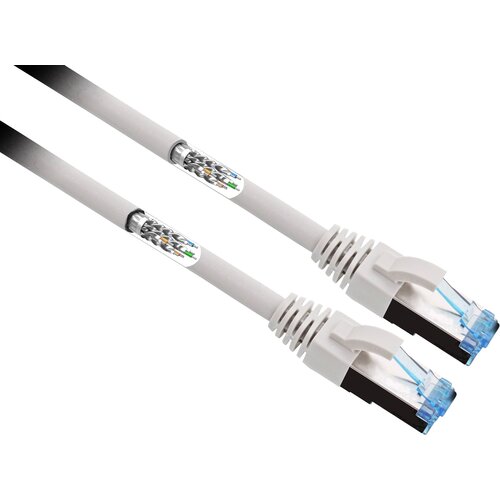 Renkforce RF-4732886 RJ45 omrežni kabel\, Patch kabel CAT 6a S/FTP 2.00 m siva visoko fleksibilno\, pozlačeni konektorji 1 kos, (20418620) Cene