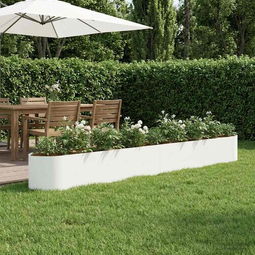  Povi&scaron;eni vrtni krevet Bijela 380 x 40 x 40 cm Čelik Cijene