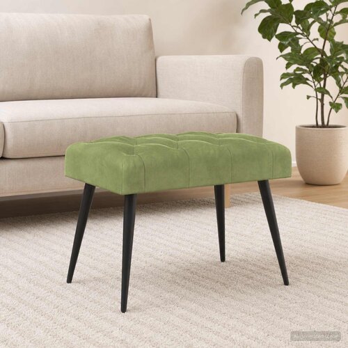  Klupa s gumbastim tkanjem Svijetlo zelena 60 x 40 x 45 cm Cijene