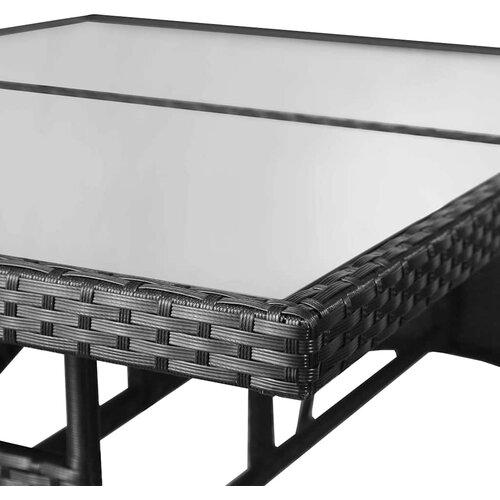  5-dijelni vrtni blagovaonski set od poliratana crni Crna Dužina stola 140 cm Slike