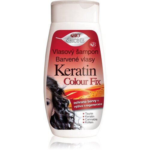 Bione Cosmetics Keratin Colour Fix &amp;scaron;ampon za za&amp;scaron;čito barvanih las 260 ml Slike
