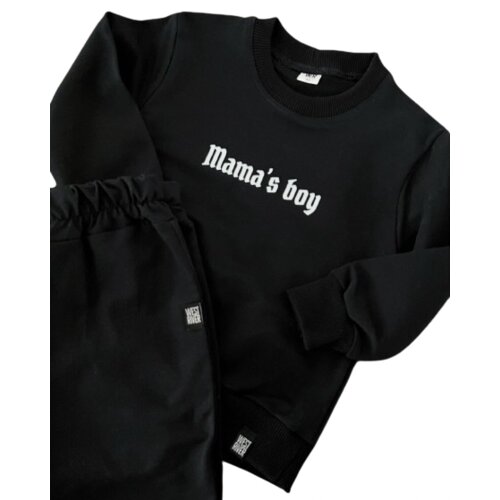 West River Komplet trenerka za bebe Mama&amp;rsquo;s boy, Crna Slike