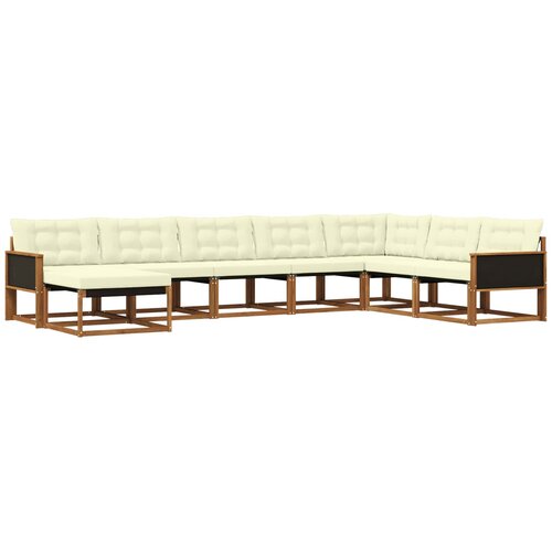 vidaXL Zunanja garnitura za sedenje z blazino 8 pcs Naravna in smetana, (5000272747) Cene