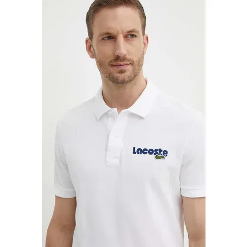 Lacoste Pamučna polo majica boja: bijela, s tiskom