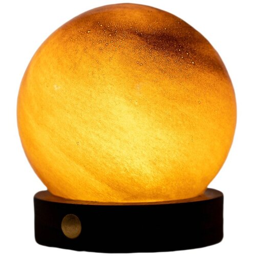 Gingko LED namizna svetilka v temni naravni barvi s steklenim senčilom (višina 9 cm) Sand Storm – Cene