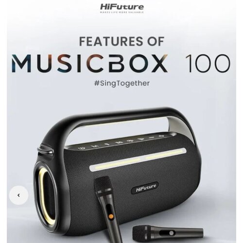 HiFuture Zvučnici MusicBox 100 70W bluetooth + 2 mikrofona, crni Cene