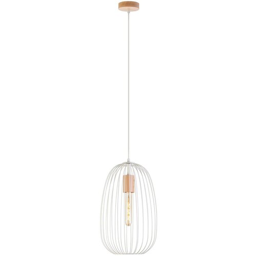  Luster na sajli OVELLA, 1x E27/15W/230V, prečnik 25 cm, krem/borovina Cene