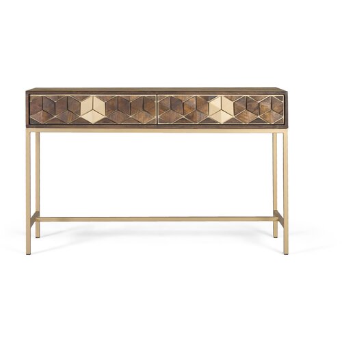 GINER Y COLOMER Konzola iz mangovega oreha in zlata z edinstveno eleganco, (22147005) Slike