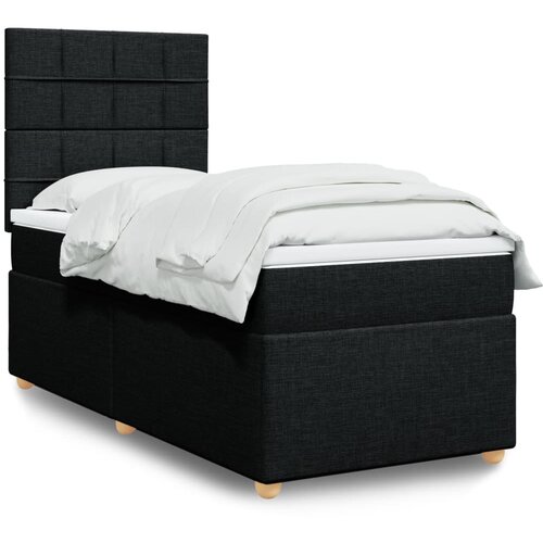vidaXL Box spring postelja z vzmetnico črna 100x200 cm blago Cene