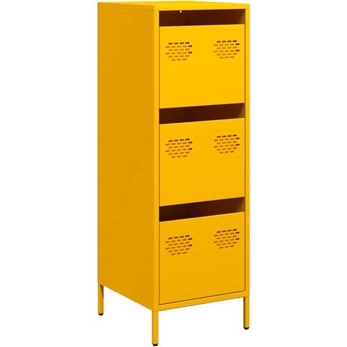 VidaXL Visoka omara gorčično rumena 39x35x103,5 cm jeklo Slike