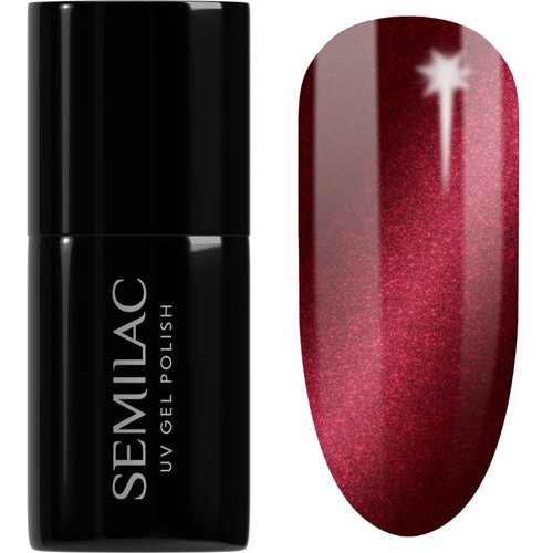 Semilac UV Hybrid Silk Effect gel lak za nokte s korištenjem UV/LED lampe nijansa 467 Red Candle Flash 7 ml Cene