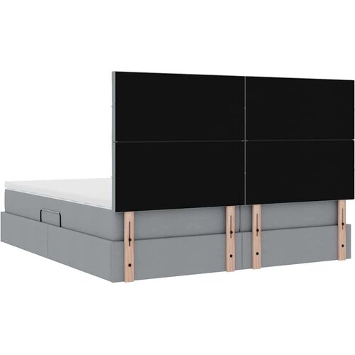  Krevet s od storage Svijetlo siva 180 x 200 cm Lažna koža Slike