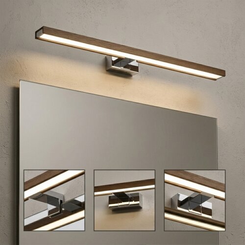  Brilagi-LED Kupaonsko osvetljenje za ogledalo WOODY MIRROR 3v1 LED/15W/230V IP44 hrom/hrast orah Slike