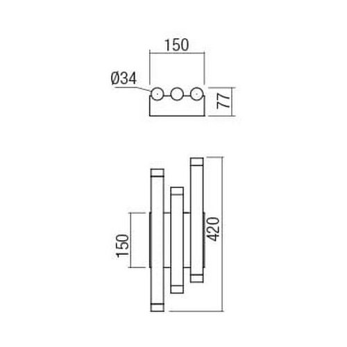  Redo 01-2036 - LED zidna lampa MADISON 6xLED/4W/230V zlatna Slike