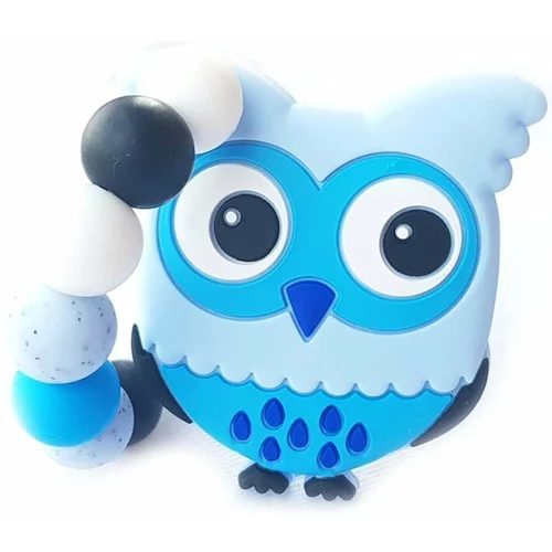 KidPro Teether Owl Blue grizalo 1 kos