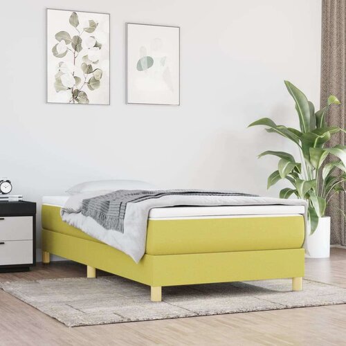  Box spring posteljni okvir zelena 90x200 cm blago, (20895740) Cene