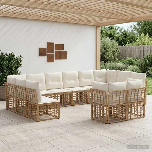  Set vanjskih sofa Prirodna i krema bijela Poliester Cijene