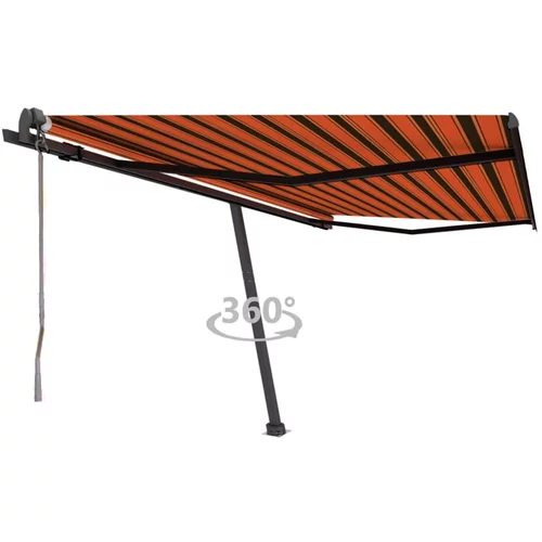 vidaXL Prostostoječa avtomatska tenda 450x350 cm oranžna/rjava