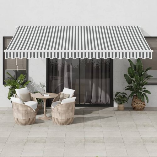 Tenda na ručno uvlačenje s LED antracit i bijela 450 x 350 cm Cijene