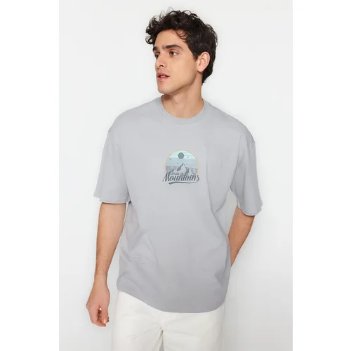 Trendyol T-Shirt - Gray - Relaxed fit