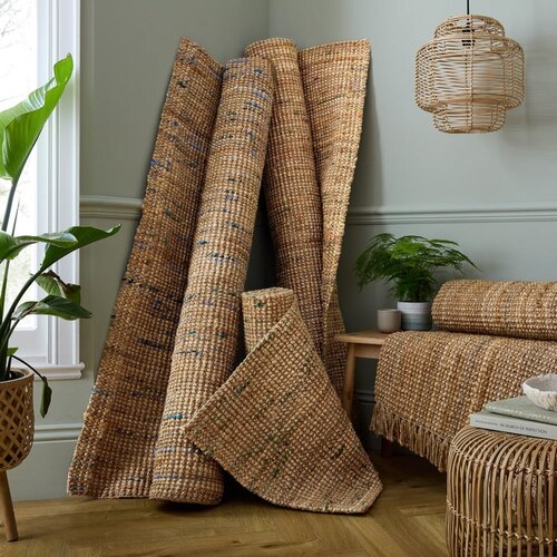 Flair Rugs Obojestranski ročno tkan tekač iz jute v naravni in zeleni barvi 60x300 cm Jute Boucle Green &amp;ndash; Slike