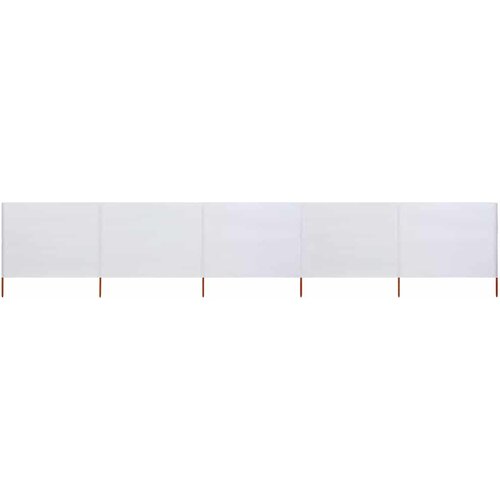  Vjetrobran s 5 panela od tkanine 600 x 80 cm pje&scaron;čano bijeli Cijene