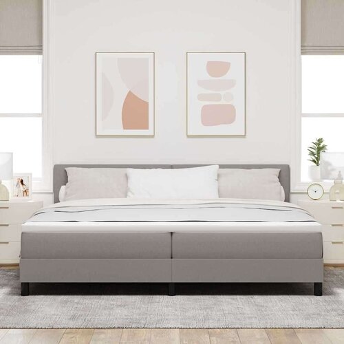 Box spring krevet Sivo-smeđa 200 x 200 cm tkanina Slike