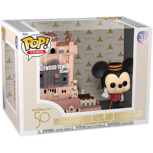 Funko POP figure Walt Disney World 50th Anniversary Hollywood Tower Hotel and Mickey Mouse Cene