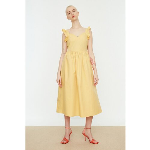 Trendyol Yellow Frilly Dress Slike
